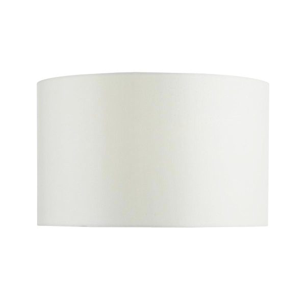 Dar Cibana 36cm white faux silk fabric drum table lamp shade main image
