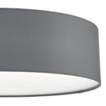 Dar Cierro Modern Medium 4 Lamp Flush Low Ceiling Light Grey Fabric