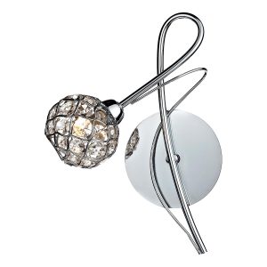 Dar Circa modern 1 lamp switched wall light in polished chrome