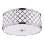 Dar Civic Small Glass 2 Light Flush Ceiling Fitting Chrome