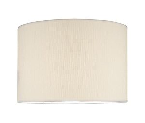 Dar Delta Textured 38cm Ivory Cotton Drum Table Lamp Shade E27