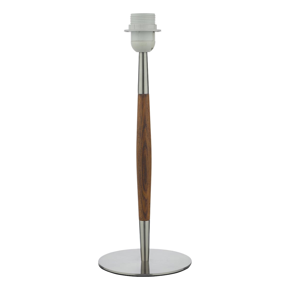 Dar Detroit 1 Light Satin Nickel Table Lamp Turned Walnut Base Only