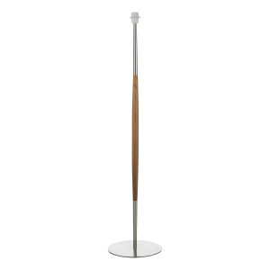 Dar Detroit 1 light satin nickel floor lamp base with turned walnut detail as supplied