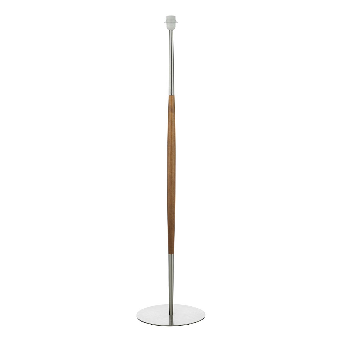 Dar Detroit 1 Light Satin Nickel Floor Lamp Turned Walnut Base Only