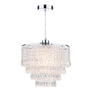 Dionne easy fit 30cm clear acrylic 4 tier ceiling light shade main image