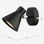 Dar Diza Adjustable Single Wall Spot Light Matt Black Chrome Detail