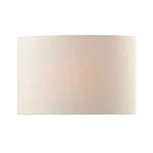 Dar Donovan 28cm cream faux silk oval table lamp shade shown on white background