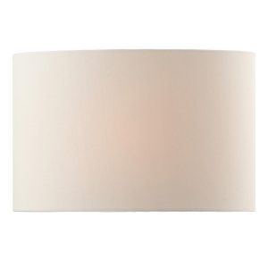 Dar Donovan 48cm cream faux silk oval table or floor lamp shade shown on white background
