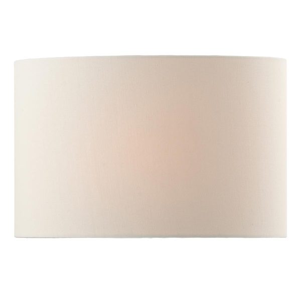 Dar Donovan 48cm cream faux silk oval table or floor lamp shade shown on white background