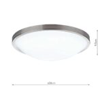 Dar Dover 1 Light Flush Bathroom Ceiling Light Satin Chrome Opal Shade