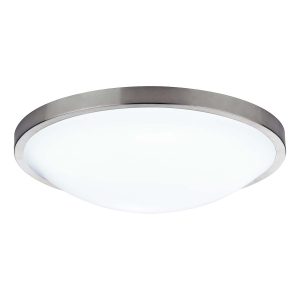 Dar Dover 1 light flush bathroom ceiling light in satin chrome main image