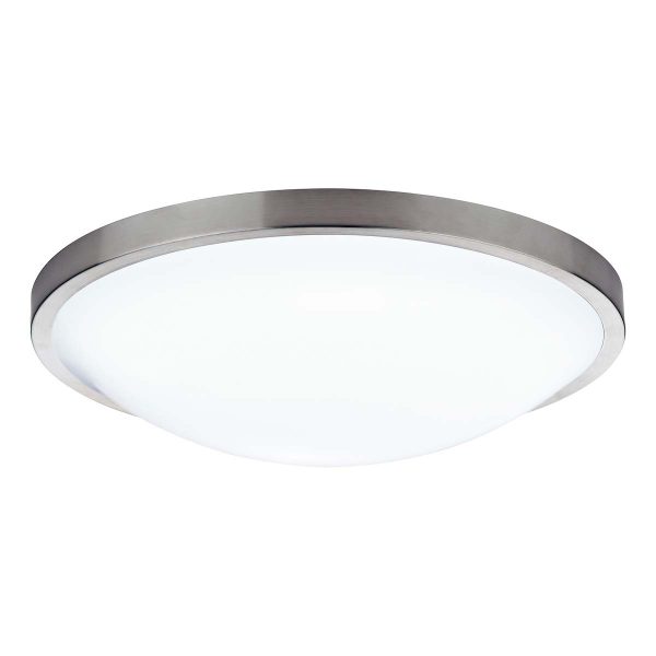 Dar Dover 1 light flush bathroom ceiling light in satin chrome main image