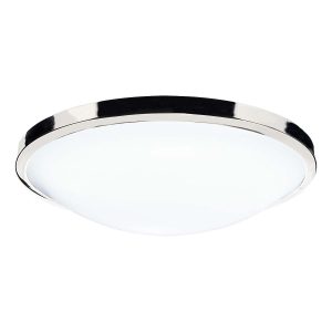 Dar Dover 1 light flush bathroom ceiling light in polished chrome main image