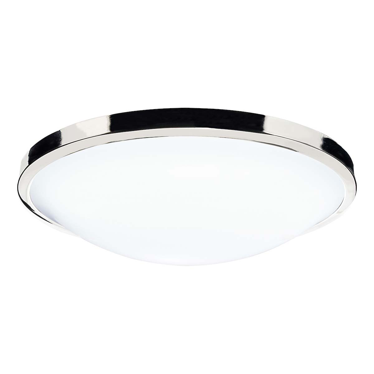 Dar Dover Flush Bathroom Ceiling 1 Light Polished Chrome Opal Shade