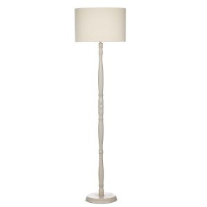 Dar Dunlop traditional wood floor standard lamp with cream shade main image