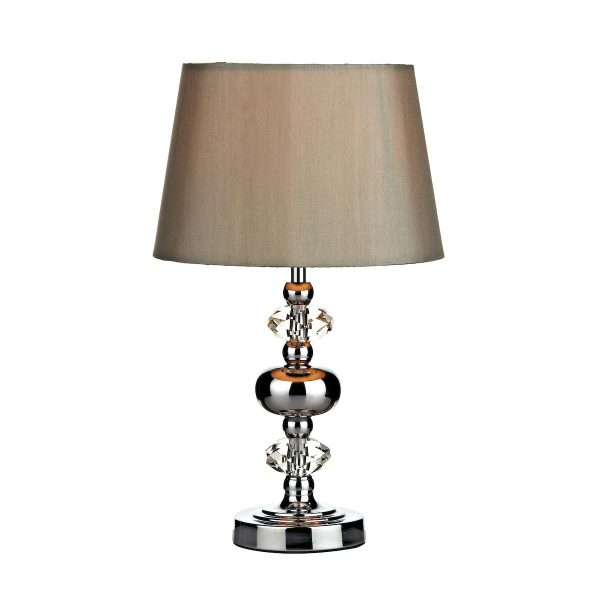 Dar Edith traditional 1 light touch dimming table lamp in polished chrome main image