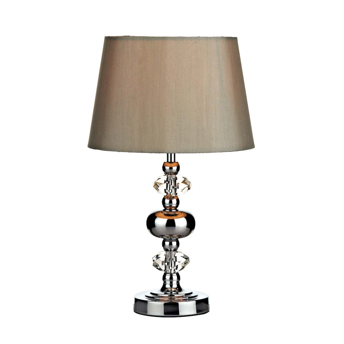 Dar Edith Traditional 1 Light Touch Dimming Table Lamp Polished Chrome