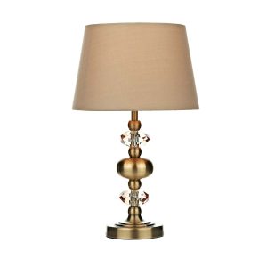 Dar Edith traditional 1 light touch dimming table lamp in antique brass main image