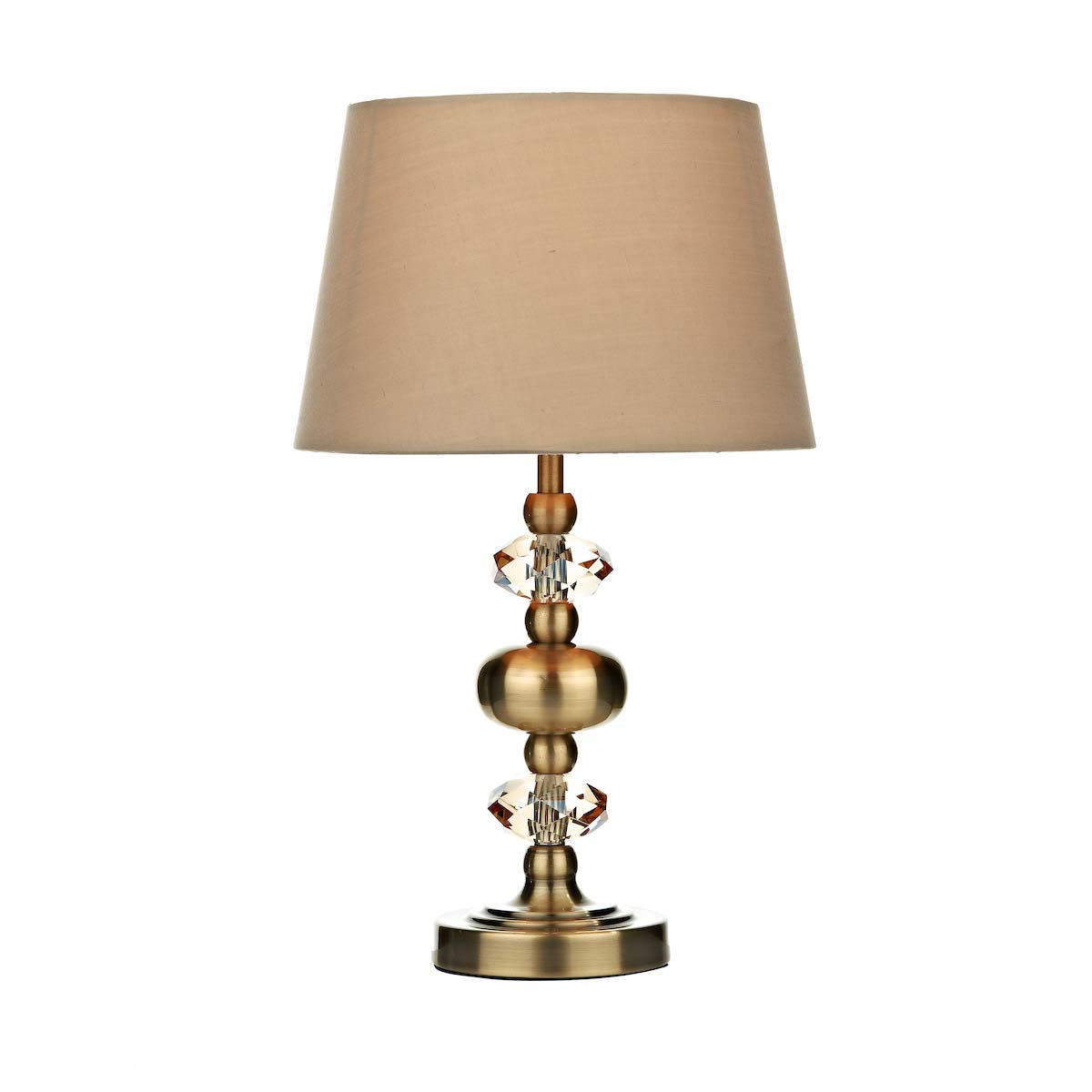 Dar Edith Traditional 1 Light Touch Dimming Table Lamp Antique Brass