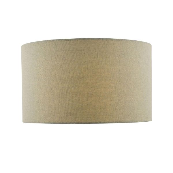 Dar Edmond 35cm diameter grey faux silk fabric drum table lamp shade main image