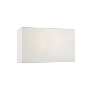 Dar Eduardo wall light 30cm wide rectangular ivory cotton spare lamp shade on white background