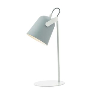Dar Effie 1 light task table lamp in matt white with grey shade main image