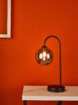 Dar Eissa 1 Light Touch Table Lamp Matt Black Smoked Glass
