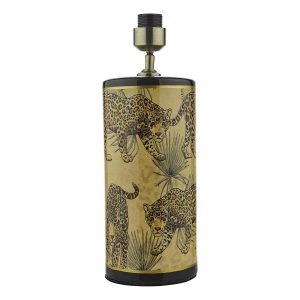 Dar Eliza 1 light gold ceramic table lamp with leopard motif base only