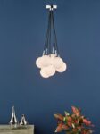 Dar Elpis 7 Light Cluster Pendant Opal Glass Chrome Detail