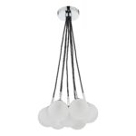 Dar Elpis 7 Light Cluster Pendant Opal Glass Chrome Detail