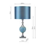 Dar Elsa Classic 1 Light Blue Mosaic Table Lamp Chrome Blue Shade