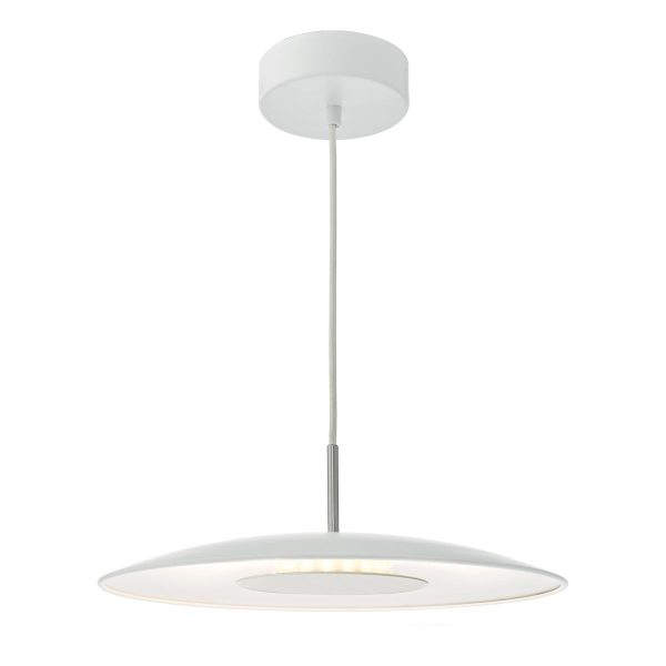 Dar Enoch 18w dimming LED ceiling pendant in matt white main image