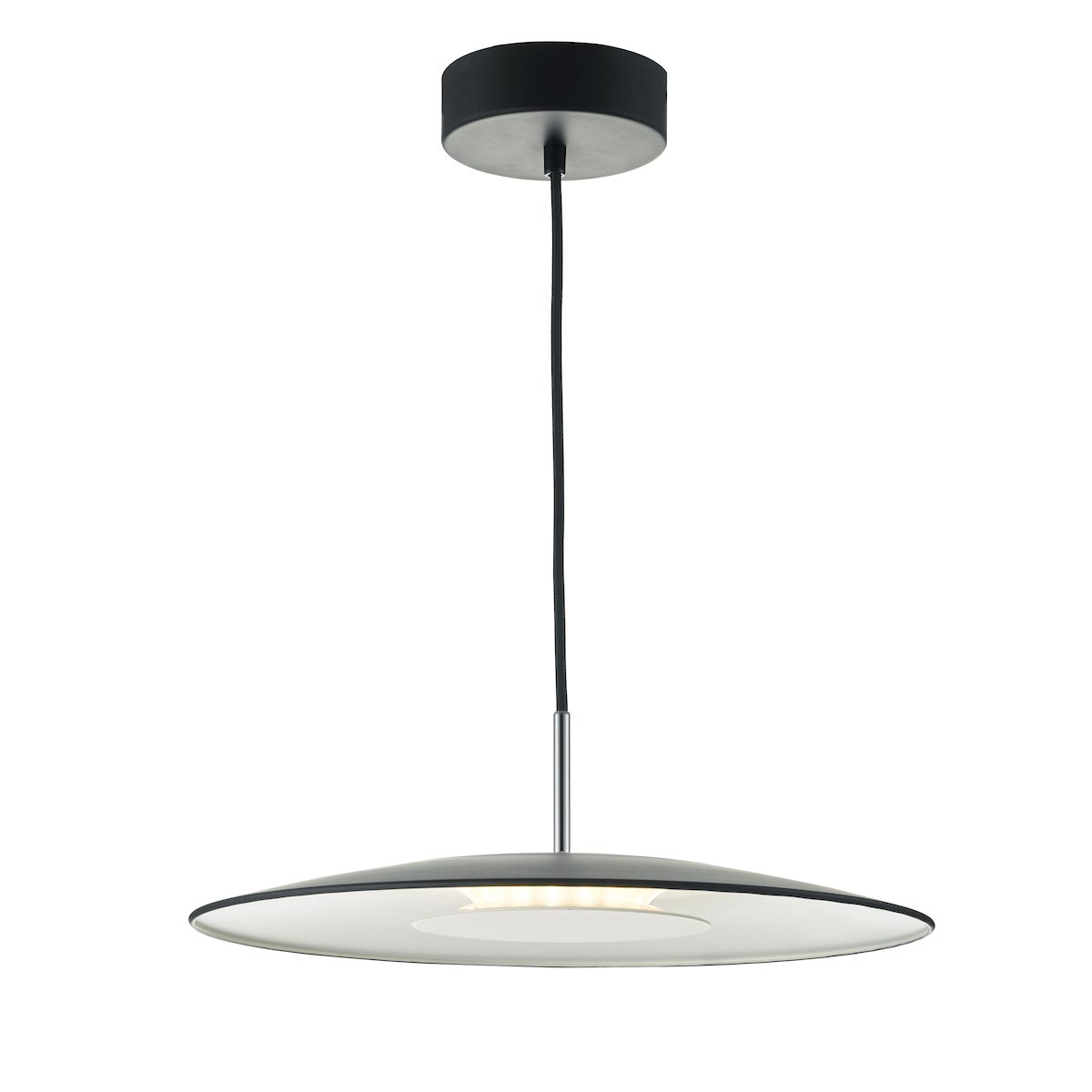 Dar Enoch 18w Dimming LED Single Ceiling Pendant Light Matt Black