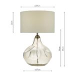 Dar Esarosa Smoked Glass Table Lamp Black Chrome White Shade