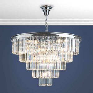 Dar Eulalia luxury 12 light large crystal chandelier in chrome main image