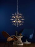 Dar Exodus Crystal 8 Light Starburst Ceiling Pendant Polished Chrome