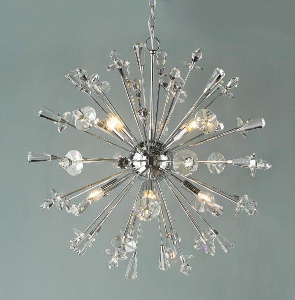 Dar Exodus crystal 8 light starburst ceiling pendant main image