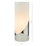 Dar Faris 1 Light Touch Dimming Table Light Polished Chrome Opal Glass
