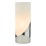Dar Faris 1 Light Touch Dimming Table Light Polished Chrome Opal Glass