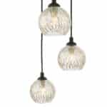 Dar Federico 5 Light Clear Wire Glass Cluster Ceiling Pendant Satin Black