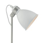 Dar Frederick 1 Light Retro Desk Task Lamp Matt White / Satin Chrome