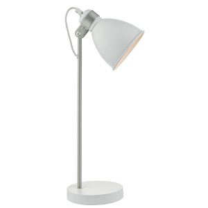 Dar Frederick 1 light retro industrial style task lamp in matt white main image