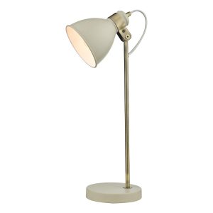 Dar Frederick 1 light retro industrial style desk task lamp in cream main image