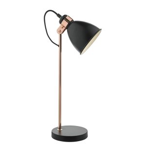 Dar Frederick 1 light retro industrial style task lamp in matt black main image