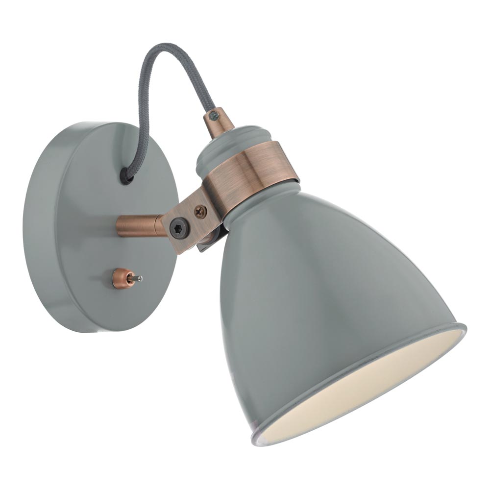 Dar Frederick Switched Retro Single Wall Spot Light Gloss Grey / Copper