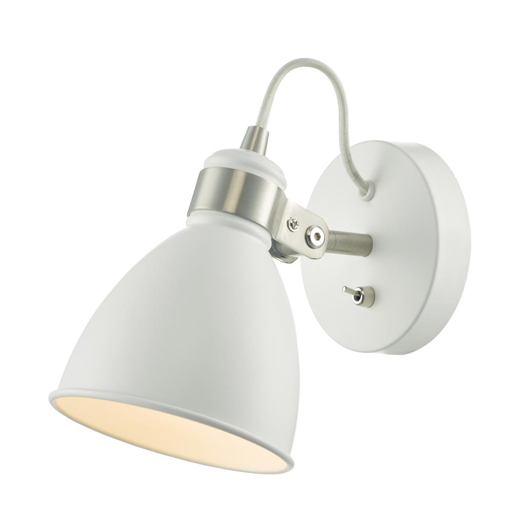 Dar Frederick Switched Retro Single Wall Spot Light Matt White / Chrome