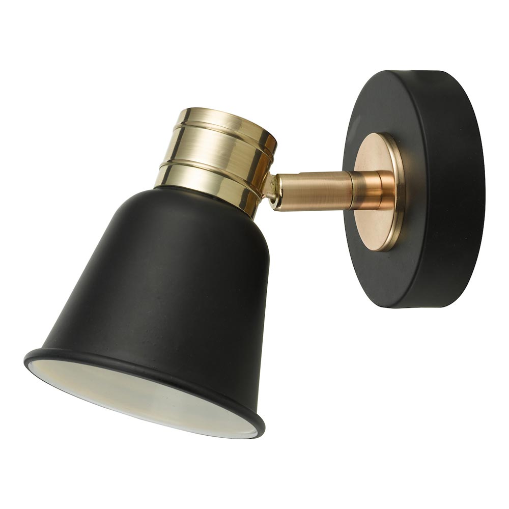 Dar Fry Retro Style Single Wall Spot Light Matt Black / Rose Gold