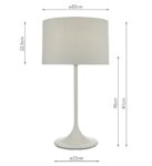 Dar Funchal 1 Light Retro Style Table Lamp Matt Grey Matching Shade