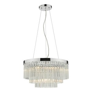 Dar Giovana polished chrome 5 light ceiling pendant with clear glass main image