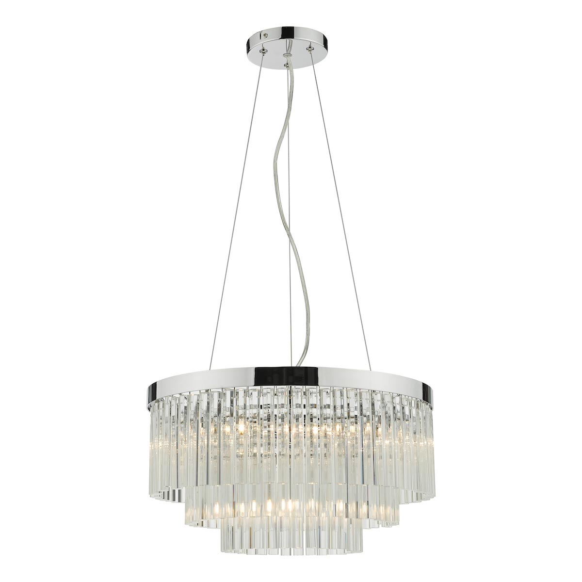 Dar Giovana Polished Chrome 5 Light Ceiling Pendant Clear Glass